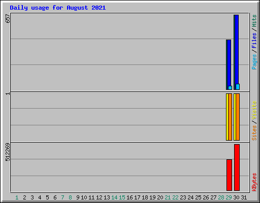 Daily usage for August 2021