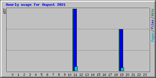 Hourly usage for August 2021