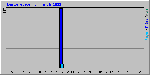 Hourly usage for March 2025