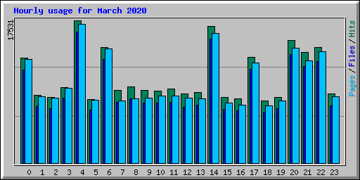 Hourly usage for March 2020
