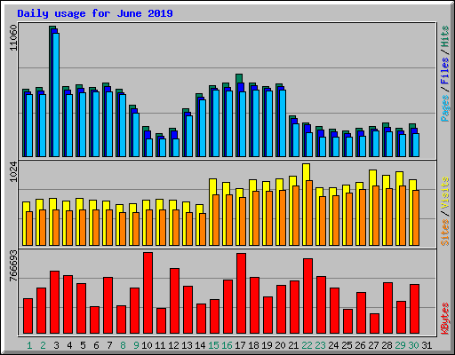 Daily usage for June 2019