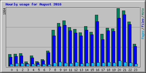 Hourly usage for August 2016
