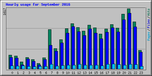Hourly usage for September 2016