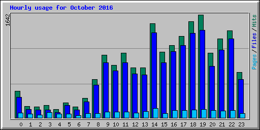 Hourly usage for October 2016
