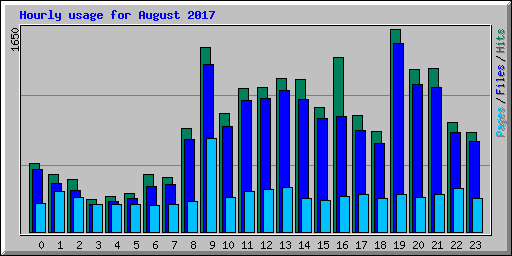 Hourly usage for August 2017