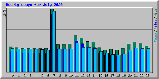 Hourly usage for July 2020