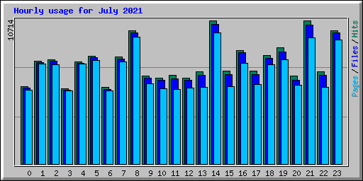 Hourly usage for July 2021